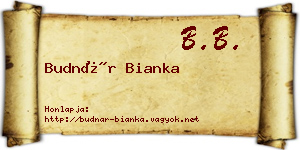 Budnár Bianka névjegykártya